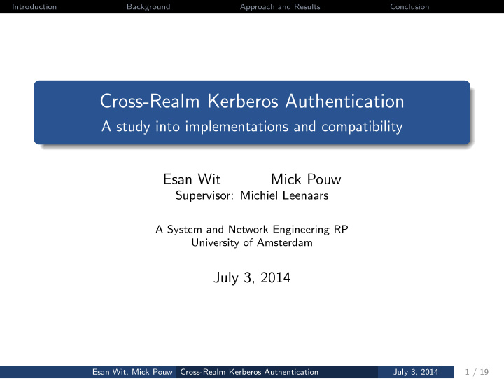 cross realm kerberos authentication