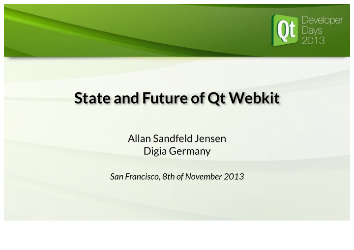 state and future of qt webkit