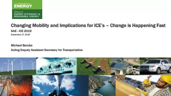 Changing Mobility and Implications for ICEs  Change is Ha  Happ  ppening  ng Fast  SA  SAE -