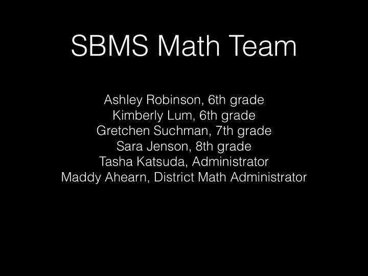 sbms math team