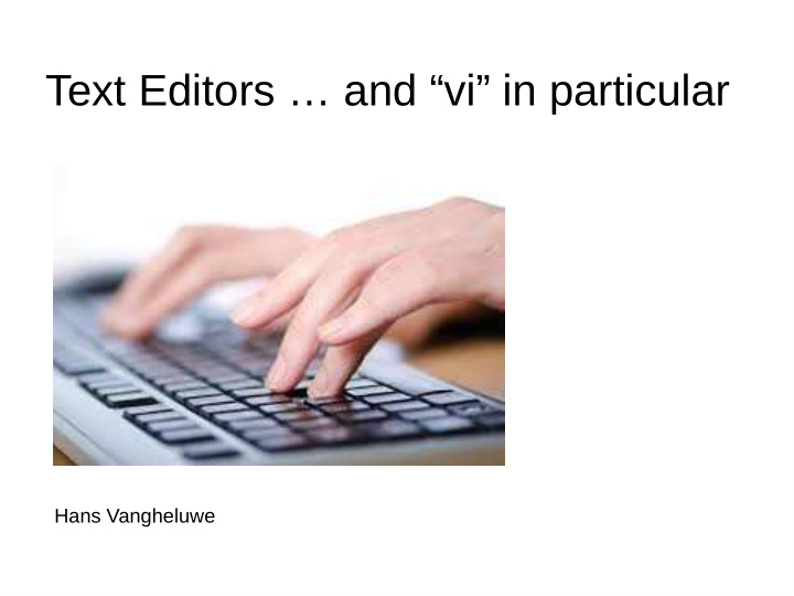text editors and vi in particular