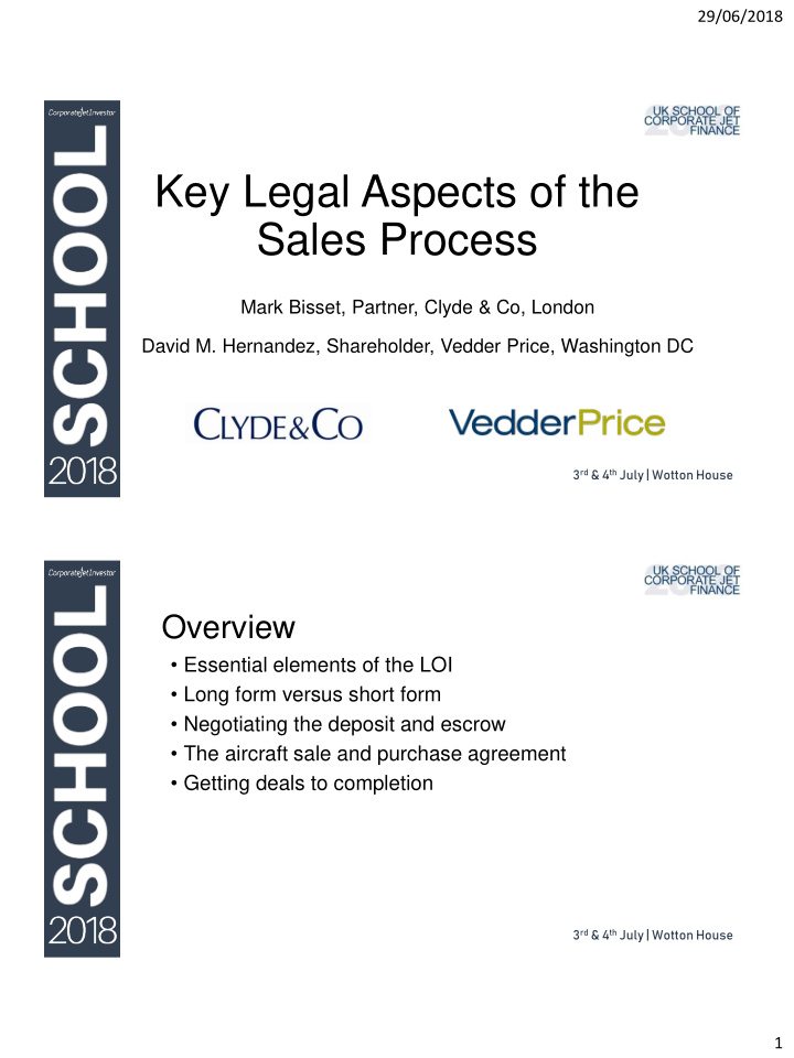 key legal aspects of the sales process