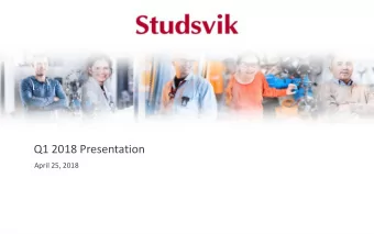 Q1 2018 Presentation  April 25, 2018  Our Focus and Offerings  We develop, sell and deliver