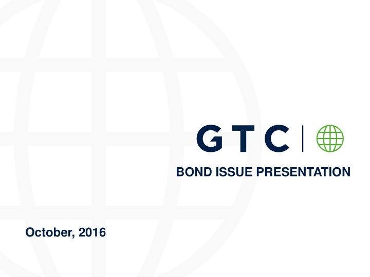 bond issue presentation october 2016 disclaimer
