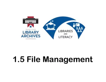 1.5 File Management  We are going to learn  The difference between a file and  a folder  The