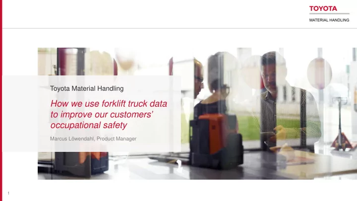 how we use forklift truck data