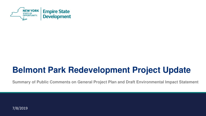 belmont park redevelopment project update