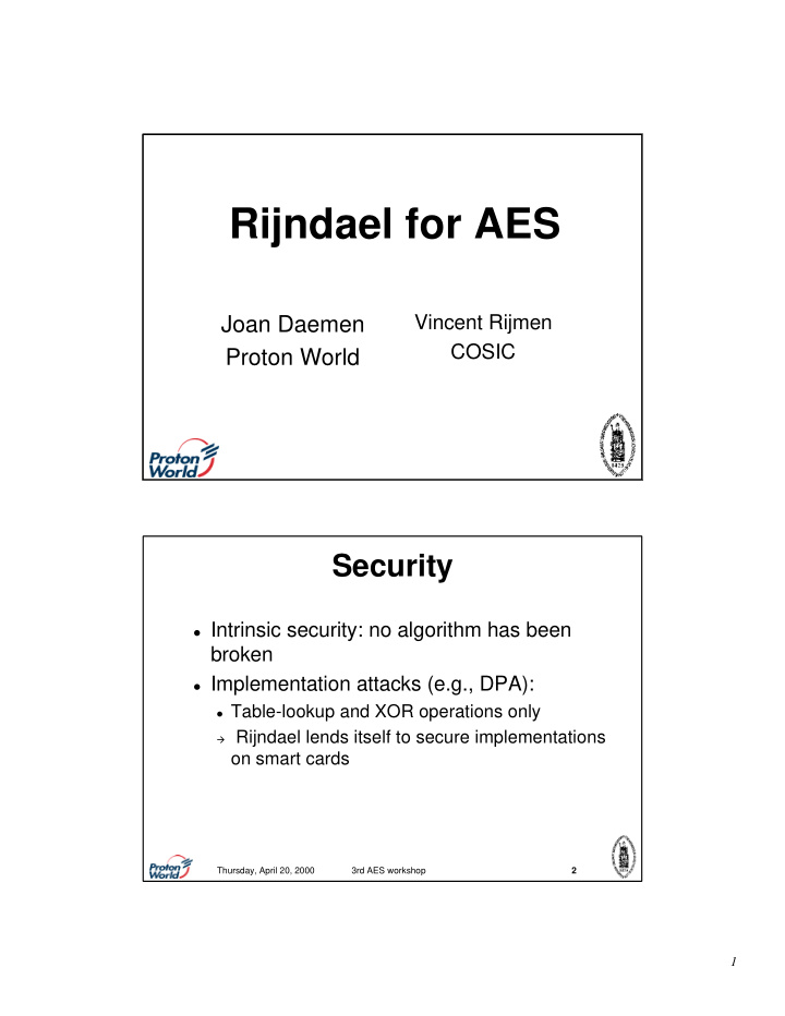 rijndael for aes