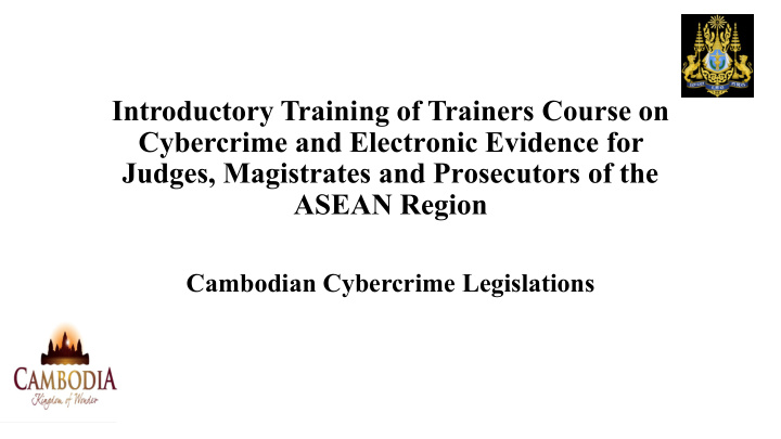 introductory training of trainers course on cybercrime