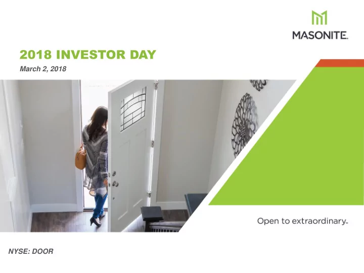 2018 investor day