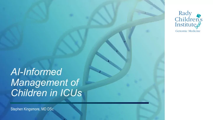 ai informed management of children in icus