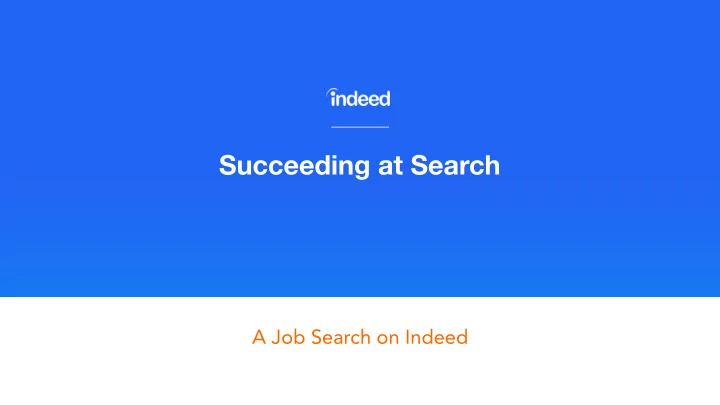 succeeding at search