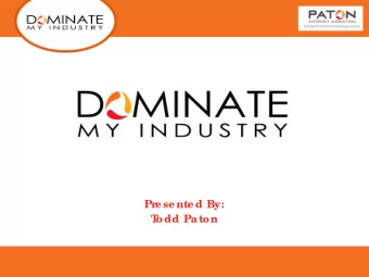 Pr  e se nte d By:  T  odd Paton  T  ra ditio na l Adve rtise me nt  Billb o a rds, T  V Co mme