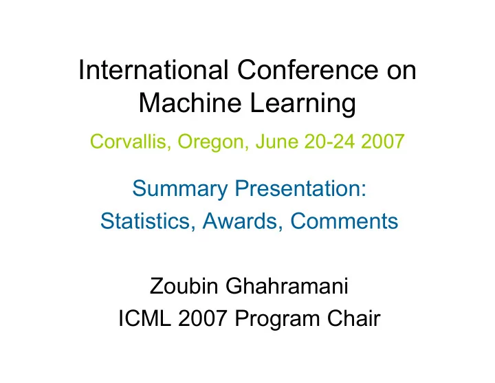 international conference on machine learning
