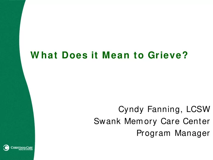 w hat does it mean to grieve