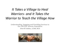 it takes a village to heal warriors and it takes the