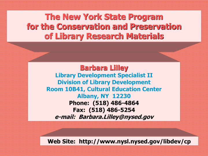 the new york state program for the conservation and