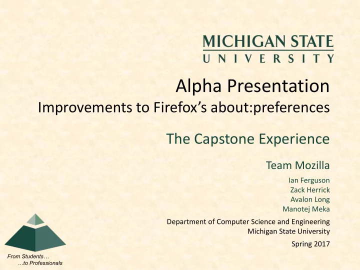 alpha presentation