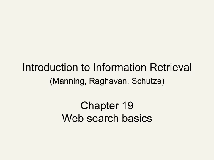 introduction to information retrieval manning raghavan