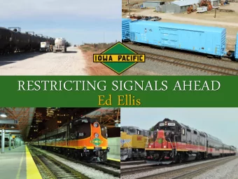 Ed Ellis  THE SKY IS FALLING!  (NO, REALLY, IT IS)  The national rail network is in serious