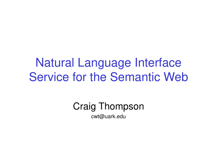natural language interface