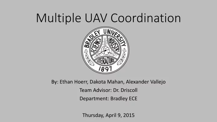 multiple uav coordination