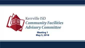 Meeting 1  May 3, 2018  Agenda  Welcome  Introductions  Overview of the Committee