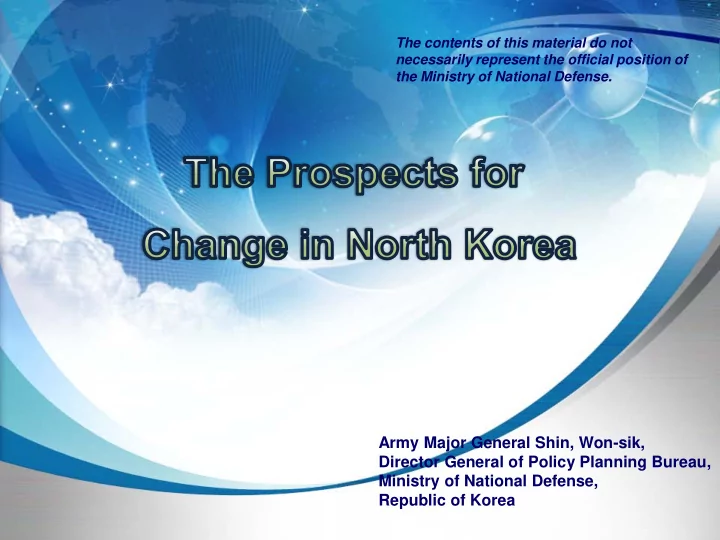 army major general shin won sik director general of