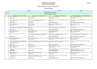1  THE UNIVERSITY OF HONG KONG  Appendix A  FACULTY OF SOCIAL SCIENCES  Research Postgraduate