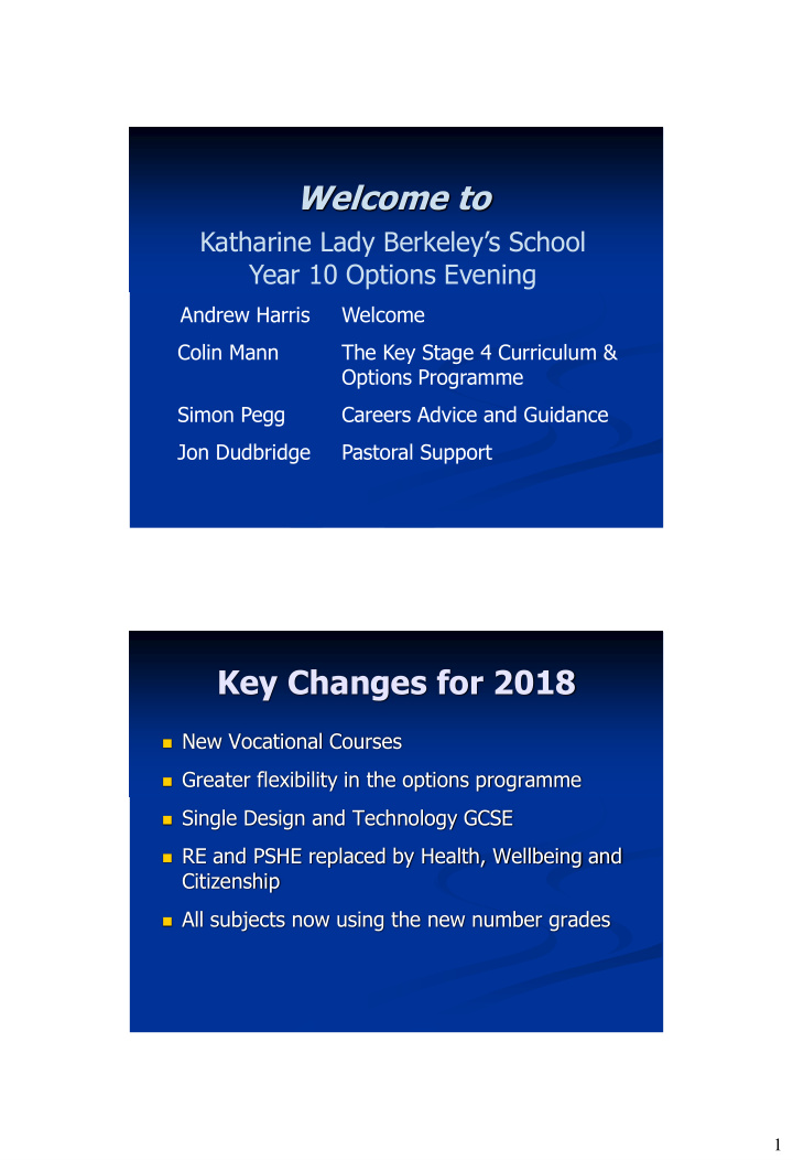key changes for 2018