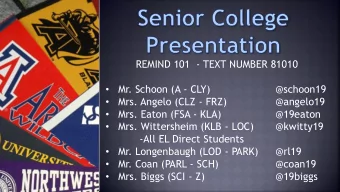 Mr. Schoon (A - CLY)  @schoon19      Mrs. Angelo (CLZ - FRZ)  @angelo19  Mrs. Eaton (FSA -