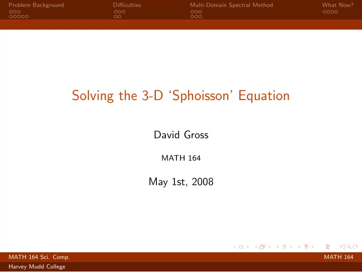 solving the 3 d sphoisson equation
