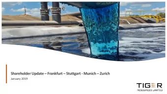 Shareholder Update  Frankfurt  Stuttgart - Munich  Zurich  January 2019  1  Important