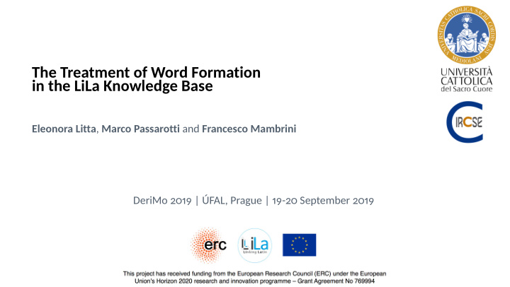 the treatment of word formation in the lila knowledge base