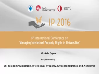 Mustafa Ergen  Ko University 5G: Telecommunication, Intellectual Property, Entrepreneurship and