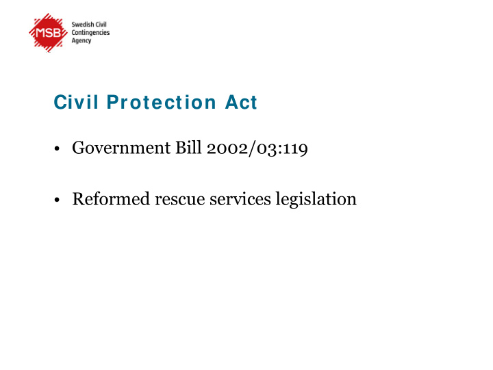 civil protection act