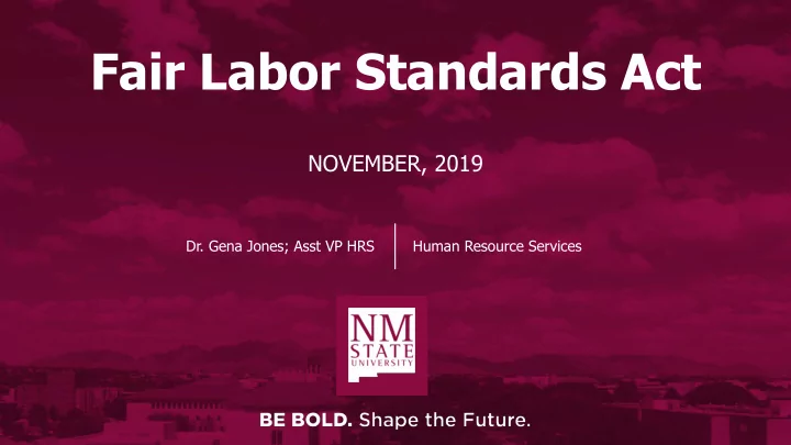 fair labor standards act