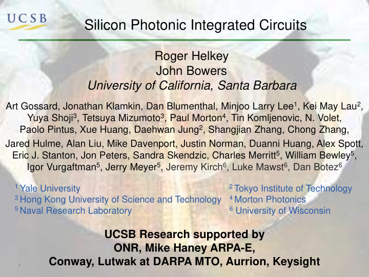 silicon photonic integrated circuits
