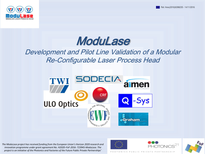 the modulase project has received funding from the