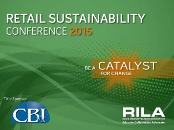 RETAIL SUSTAINABILITY  CONFERENCE 2015  Title Sponsor  Title Sponsor  Mexico and Canada