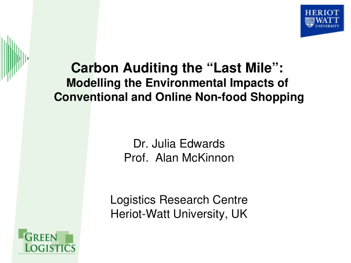 carbon auditing the last mile