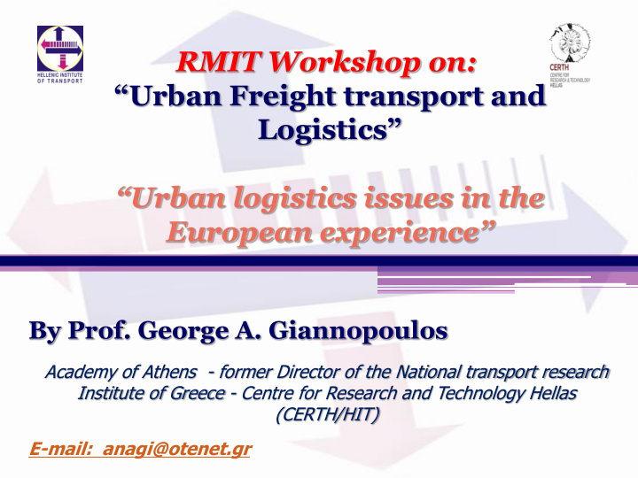 urban freight transport and