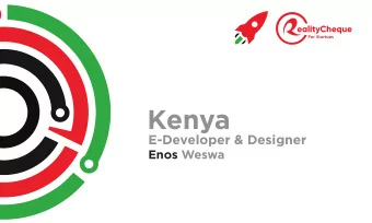 Kenya  E-Developer &amp; Designer  Enos Weswa  Landscape  Connectivity / Mobile money