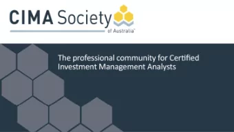 SPONSORSHIP  AVAILABLE  CIMA Society of Australia Seminar Series  25 July 2018  Human Behaviour