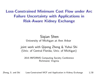 Loss-Constrained Minimum Cost Flow under Arc  Failure Uncertainty with Applications in  Risk-Aware