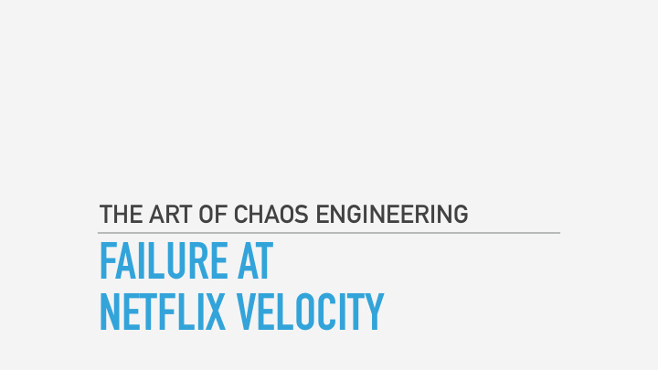 failure at netflix velocity cannot connect to the netflix