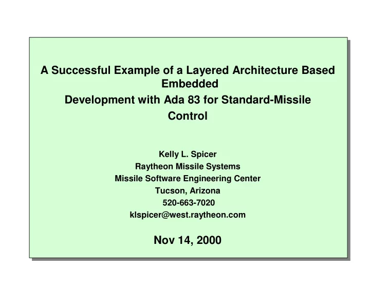 a successful example of a layered architecture based