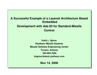 A Successful Example of a Layered Architecture Based  Embedded  Development with Ada 83 for