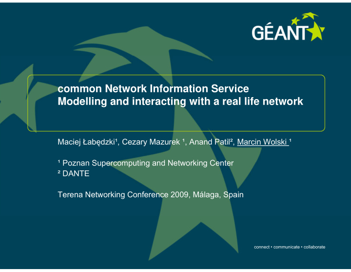 common network information service modelling and