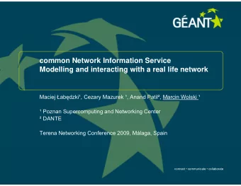 common Network Information Service  Modelling and interacting with a real life network Maciej  ab